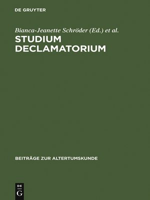 cover image of Studium declamatorium